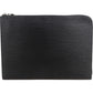 Louis Vuitton Schwarz Epi Pochette Jour Clutch aus Epi-Leder – Vorderansicht