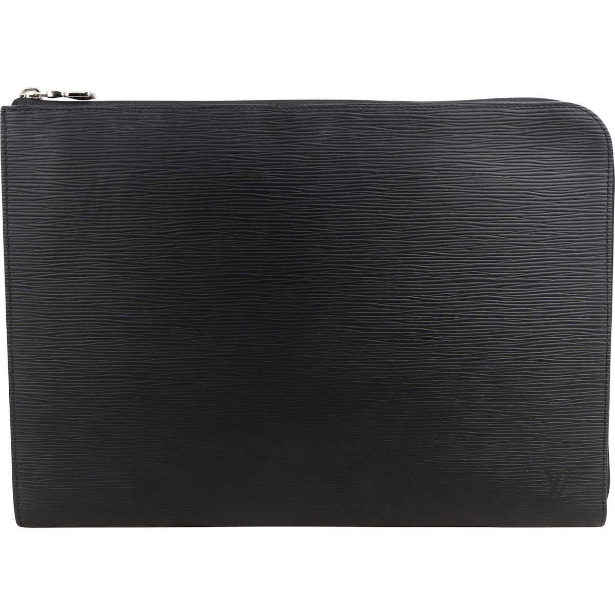 Louis Vuitton Schwarz Epi Pochette Jour Clutch aus Epi-Leder – Vorderansicht