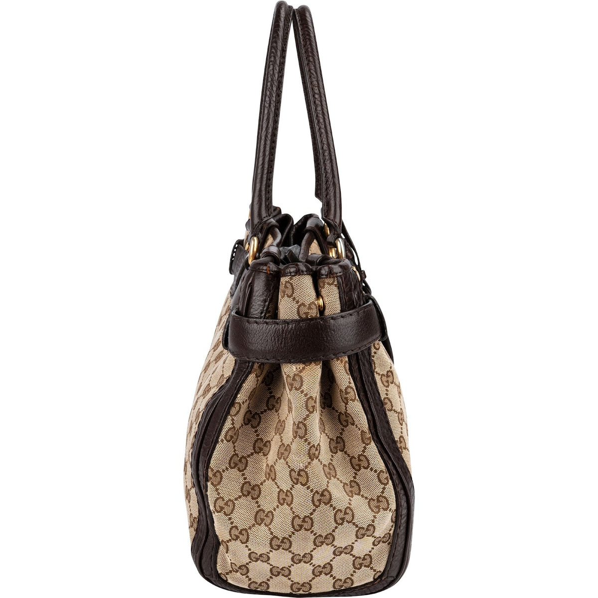 Gucci Monogram GG Canvas Leather Running Handbag