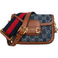 Gucci Monogram GG Denim Horsebit 1955 Shoulder Crossbody Bag