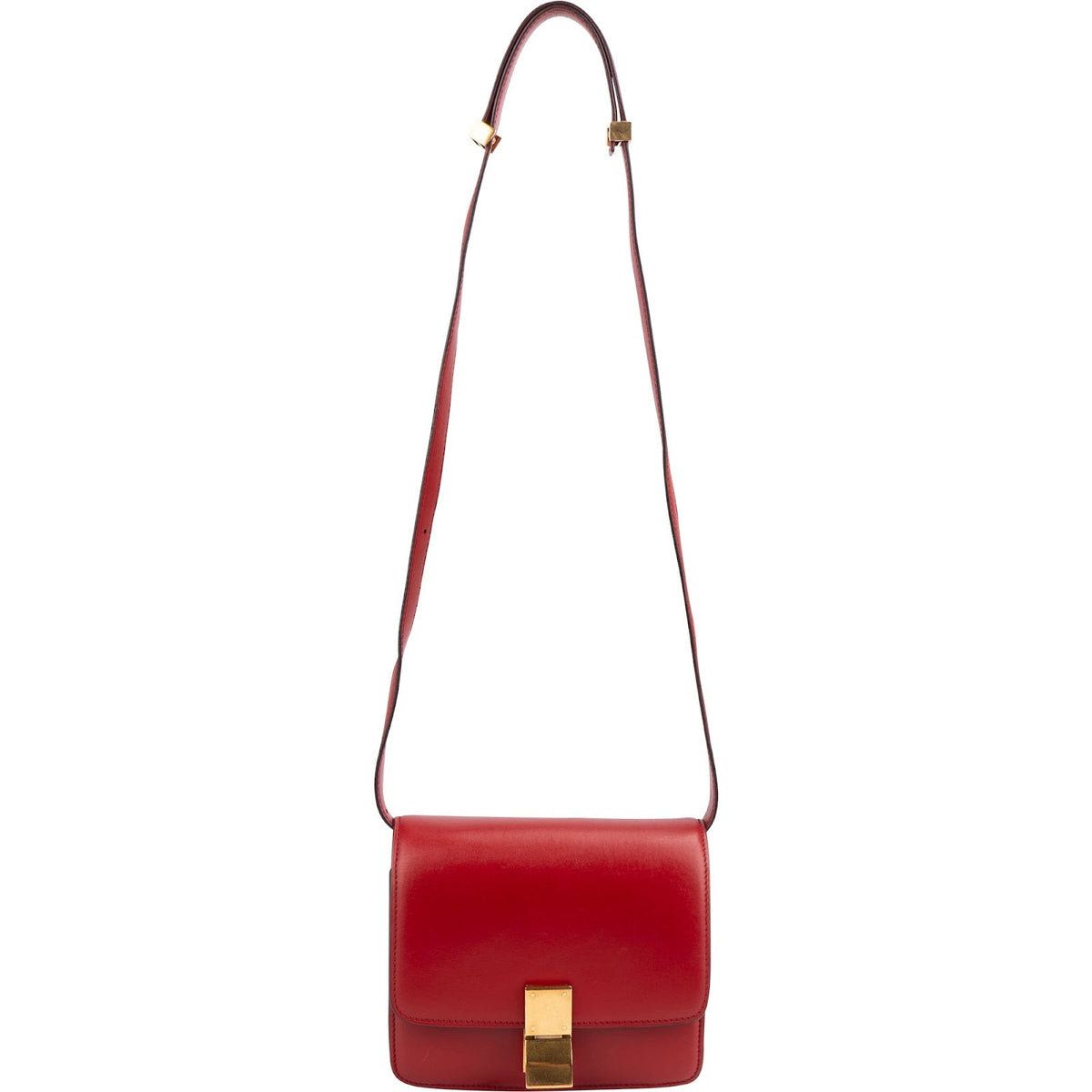 Celine Small Triomphe aus rotem Box-Kalbsleder – Ansicht 7