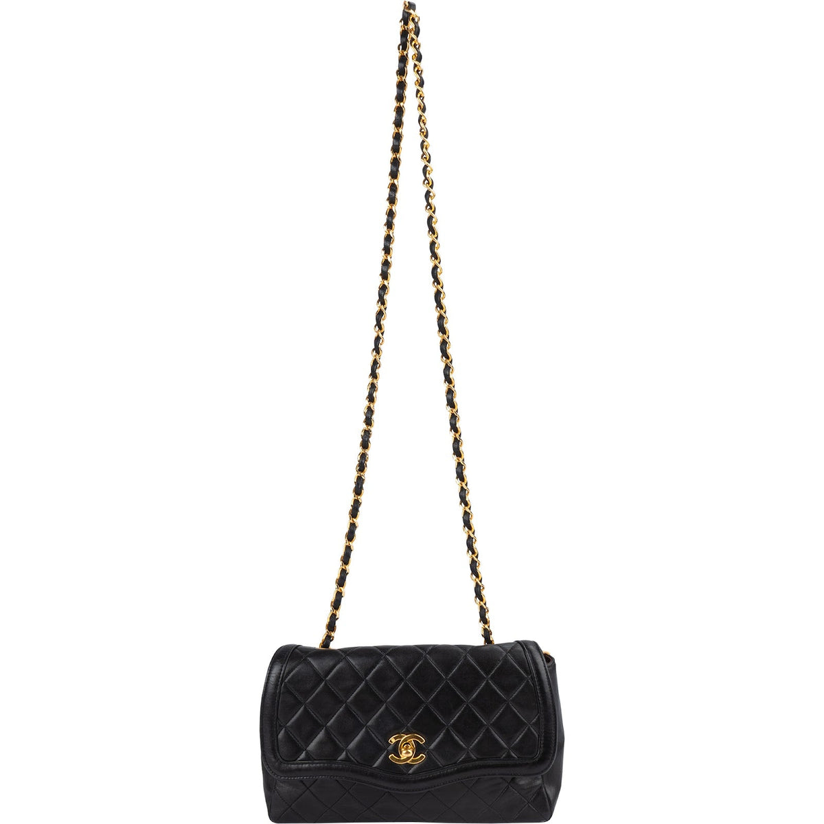 Chanel Quilted Lambskin 24K Gold Single Flap Crossbody Bag