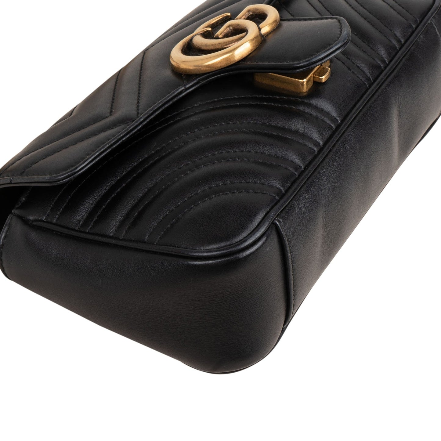 Gucci Red Leather GG Marmont Flap Crossbody Bag