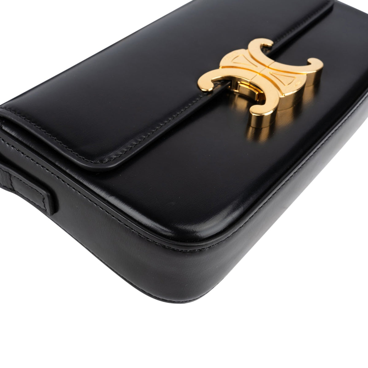 Celine Shiny Smooth Calfskin Teen Triomphe Small Shoulder Bag