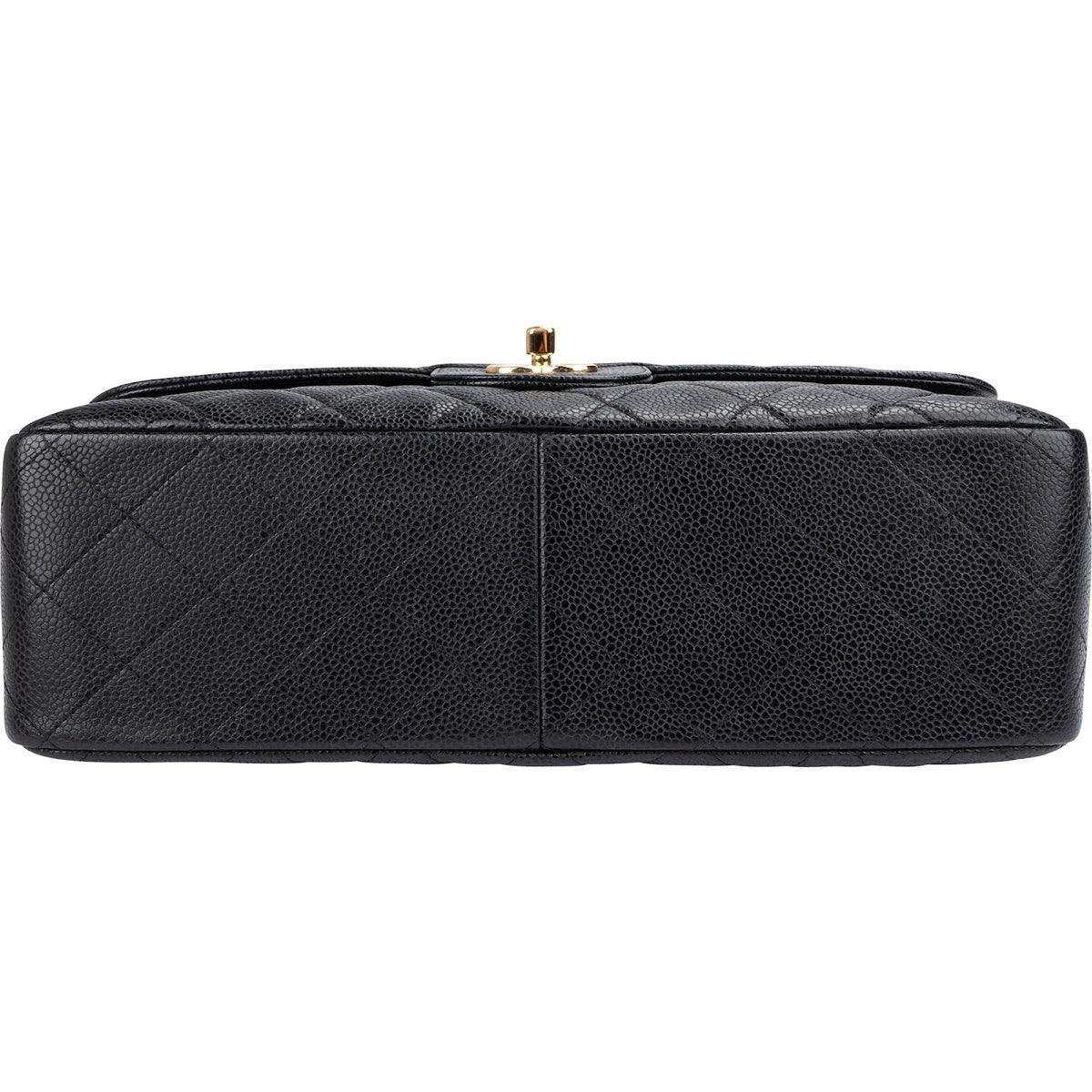 Chanel Quilted Caviar Leather Gold Jumbo Double Flap Crossbody Bag