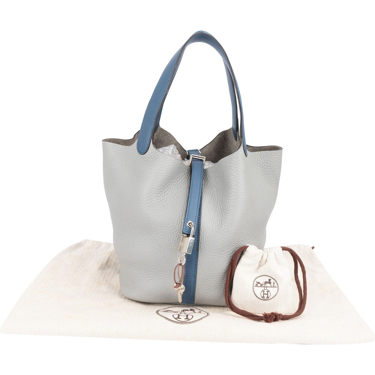 Hermès Taurillon Clemence Bicolor Picotin Lock 22 (MM) Handbag