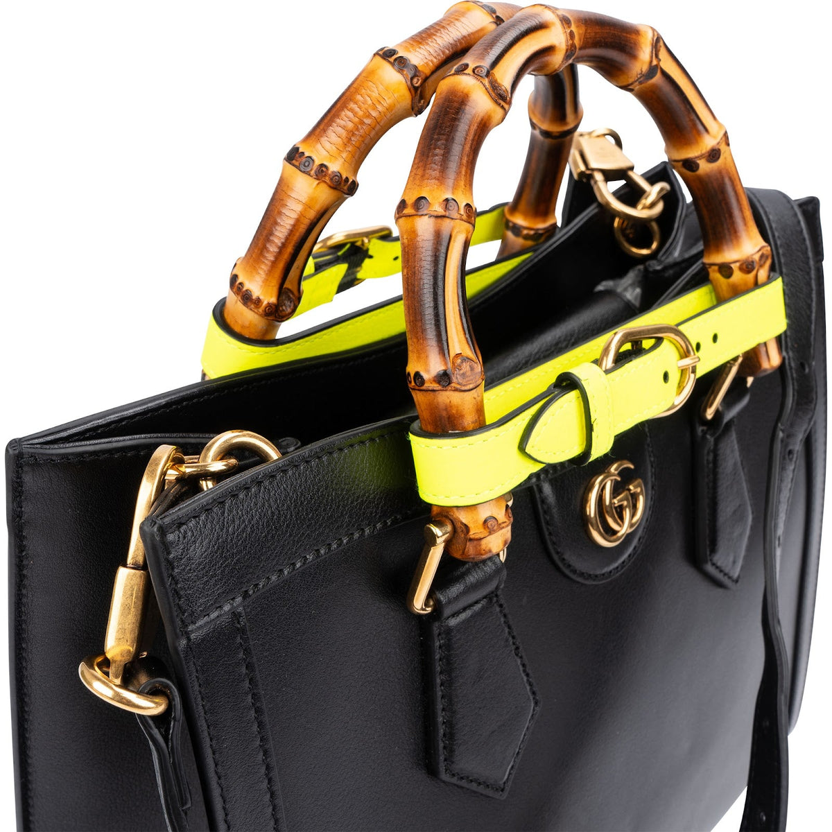 Gucci Diana Bamboo aus schwarzem Leder – Ansicht 3