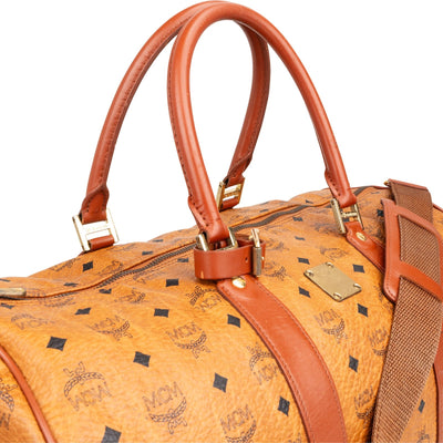 MCM Monogram Visetos Boston Travel Bag 50