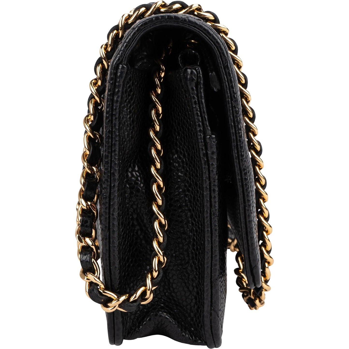 Chanel Quilted Caviar Leather Wallet on Chain Crossbody Bag