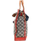 Celine Macadam Monogram Canvas Bicolor Leather Tote Shoulder Handbag