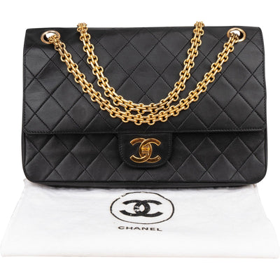 Chanel Quilted Lambskin 24K Gold Double Flap Shoulder Bag