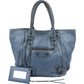 Balenciaga Blue Leather The Work City Tote Shoulder Bag