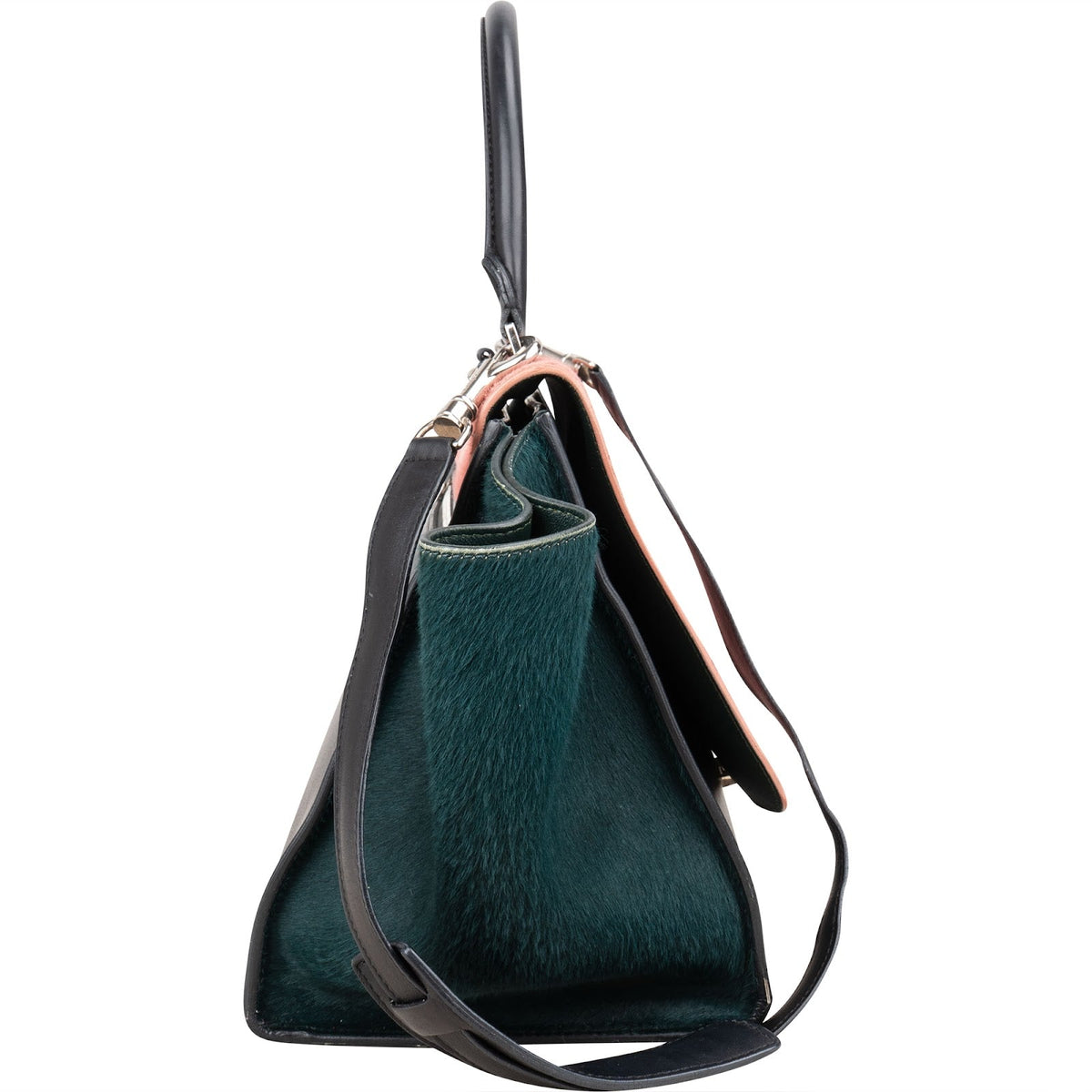 Celine Trapeze aus dreifarbigem Leder und Ponyfell – Ansicht 4