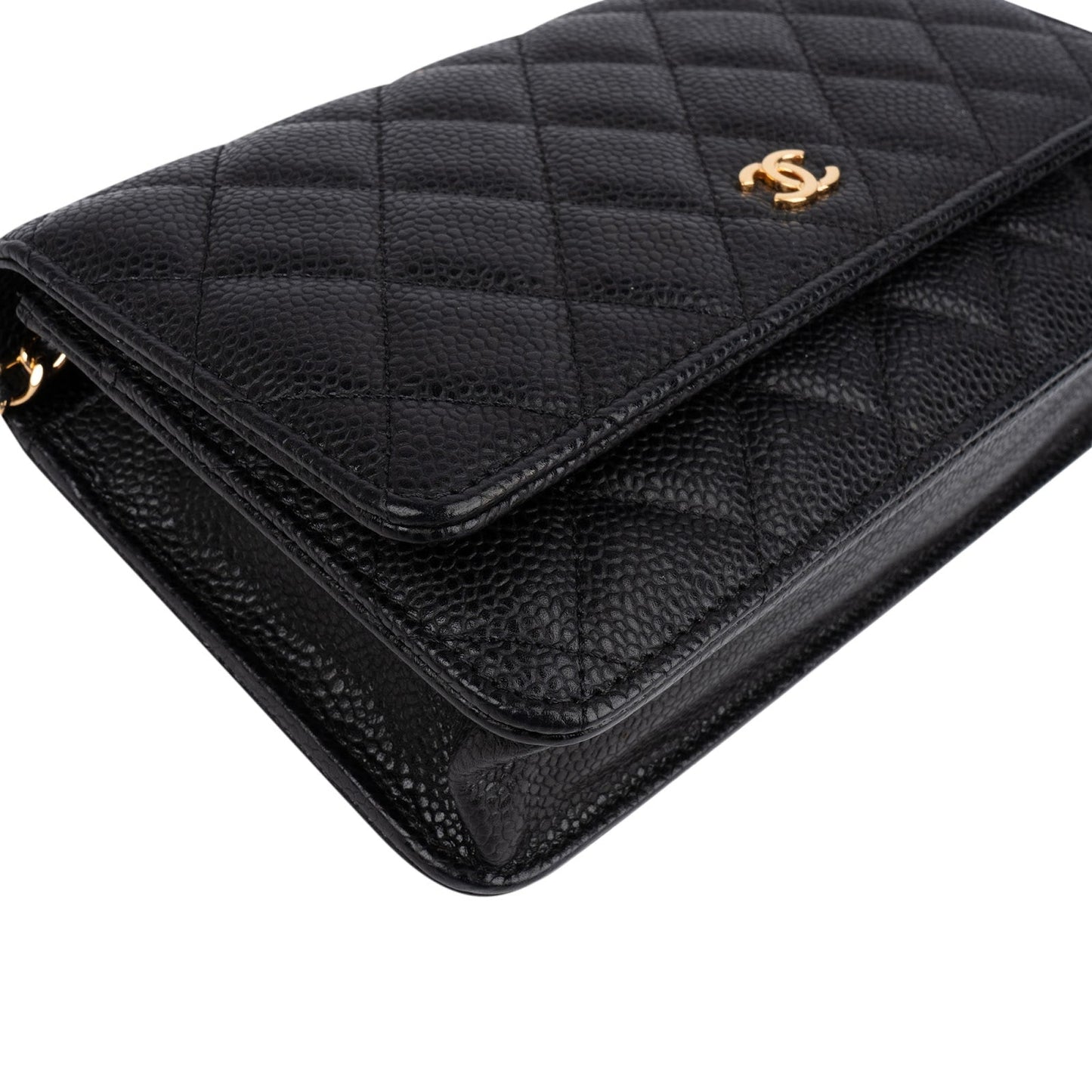 Chanel Quilted Caviar Leather Wallet On Chain Crossbody Bag