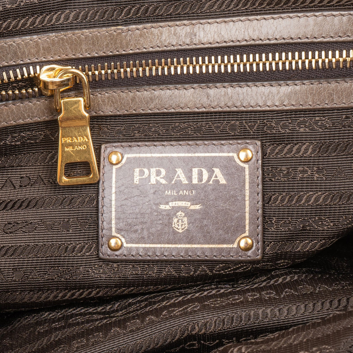 Prada Vitello Shine Leather Bauletto Satchel Handbag