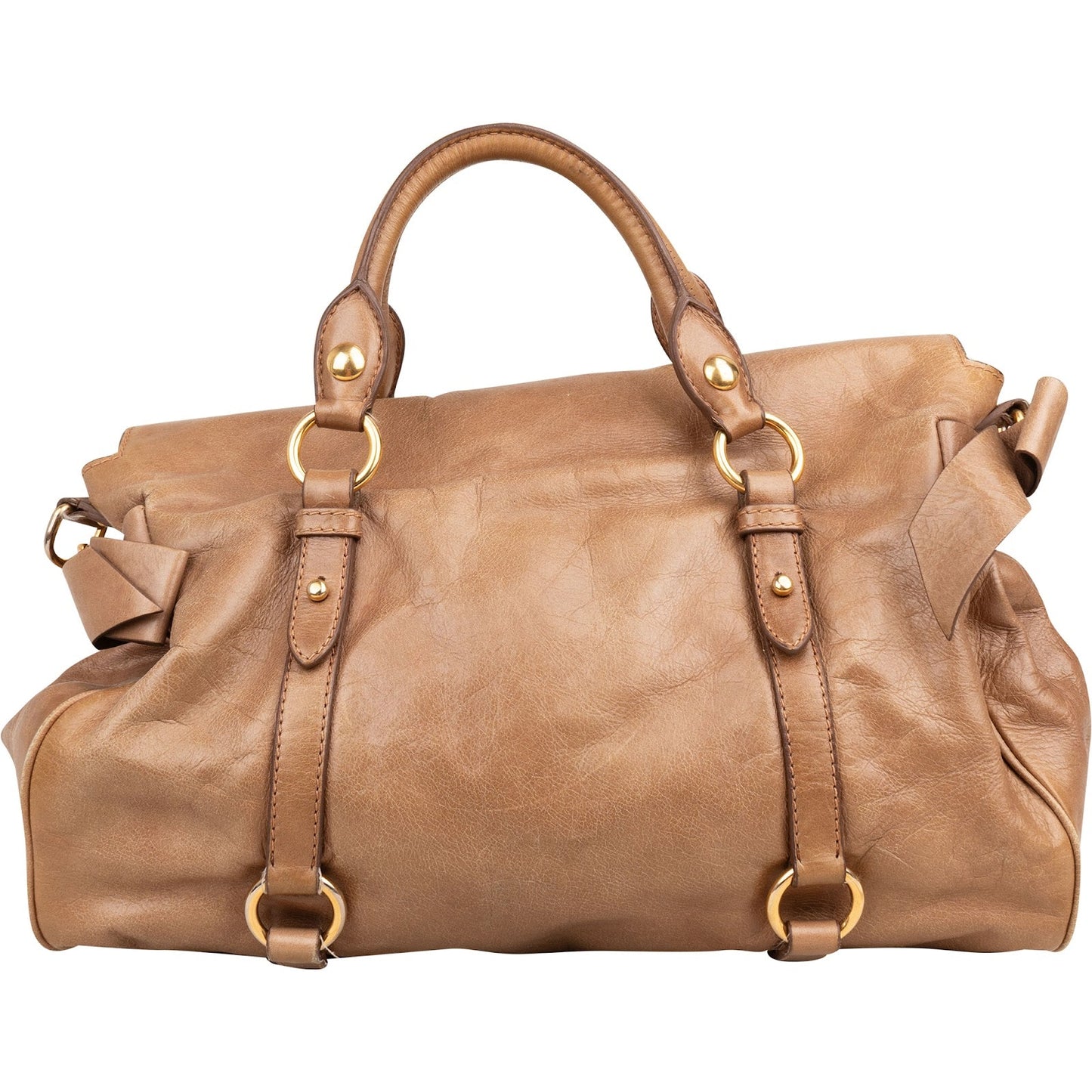 Miu Miu Vitello Lux Leather Bow Bag Handbag