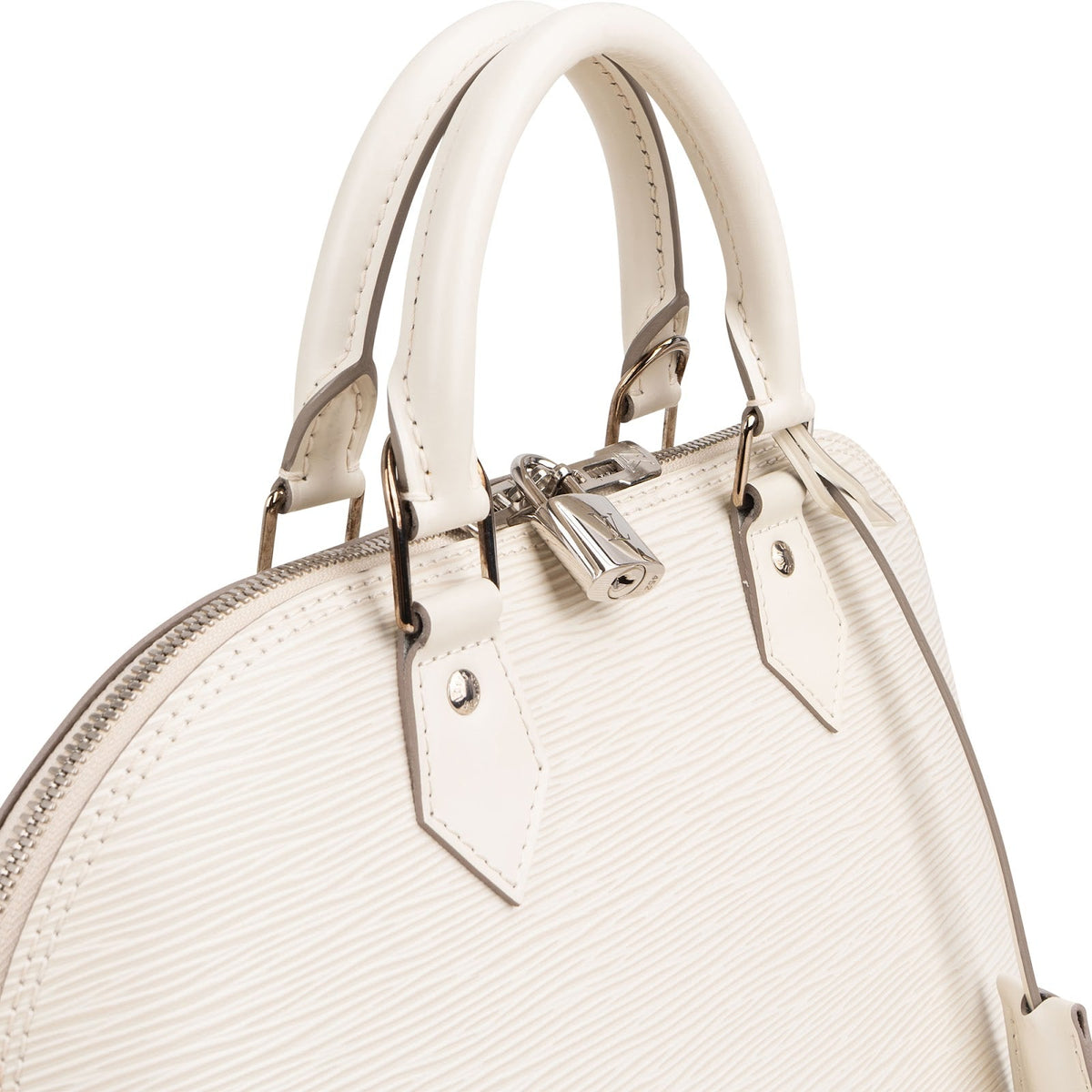 Louis Vuitton White Epi Leather Alma PM Handbag