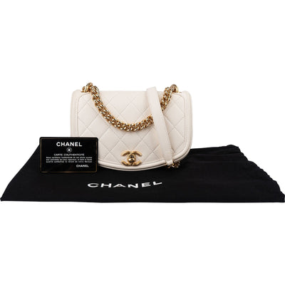 Chanel Quilted Calfskin Small Underline Single Flap Crossbody Bag