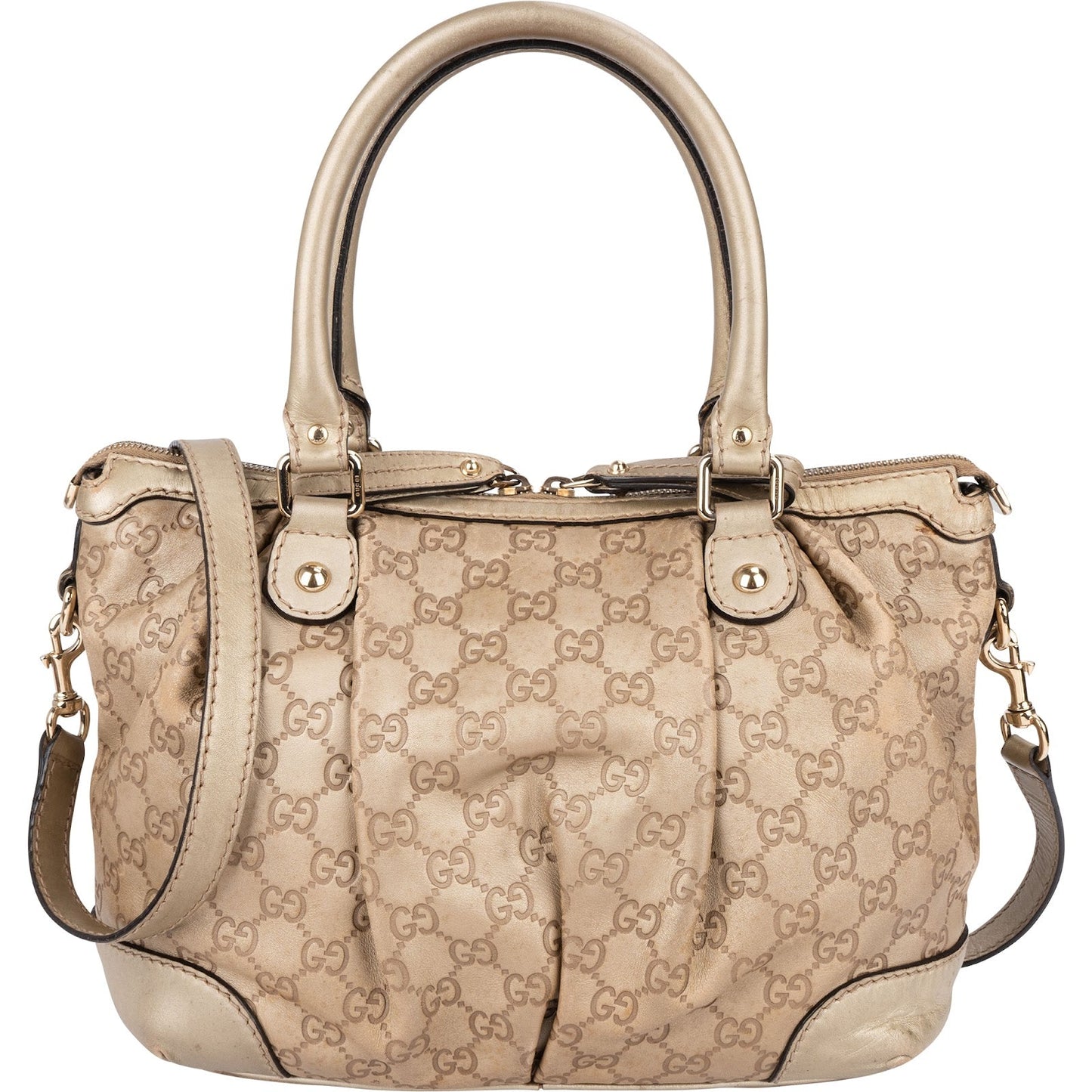 Gucci Gold Guccissima Leather Sukey Handbag