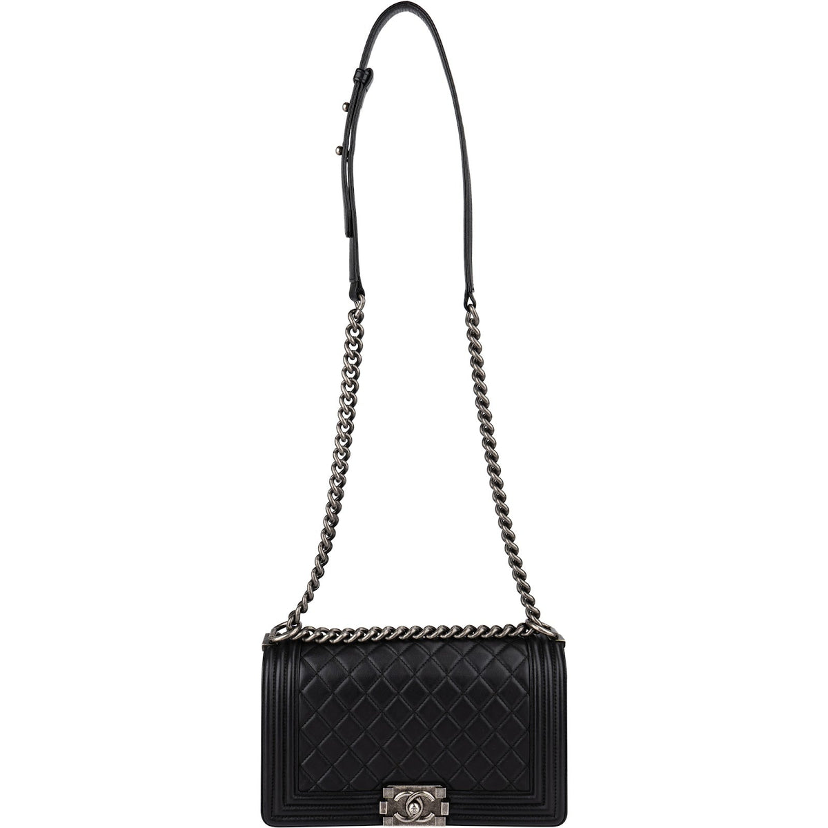 Chanel Medium Boy Single Flap aus gestepptem Lammleder – Ansicht 11