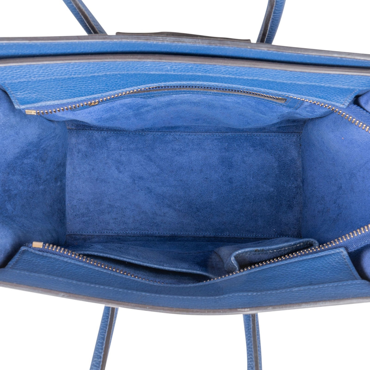 Céline Micro Luggage aus blauem Drummed-Kalbsleder – Ansicht 8