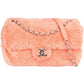 Chanel Pink Terry Cloth Coco Single Flap Shoulder Bag