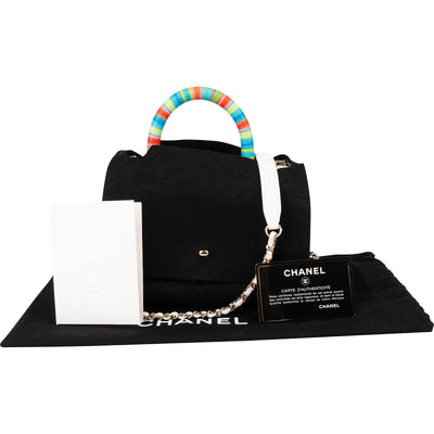 Chanel Quilted Leather Coco Rainbow Top Handle Flap Handbag