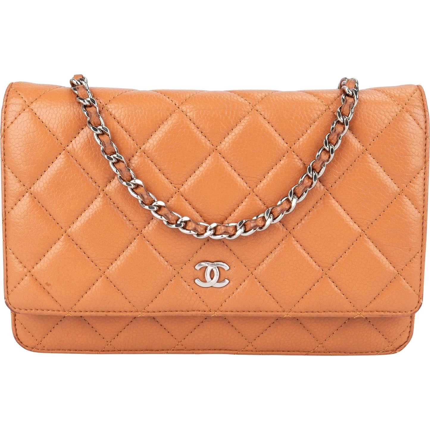 Chanel Quilted Caviar Leather Wallet On Chain Crossbody Bag
