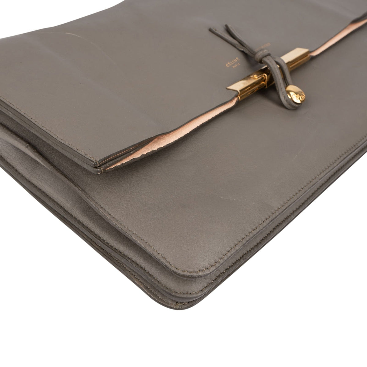 Céline Grey Calfskin Blade Shoulder Bag