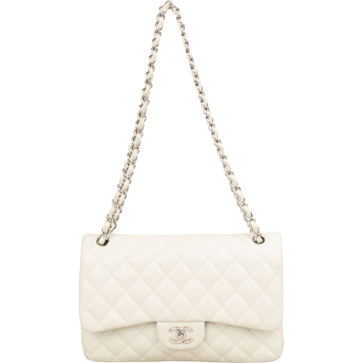 Chanel Jumbo Double Flap aus gestepptem Caviar-Leder – Ansicht 6
