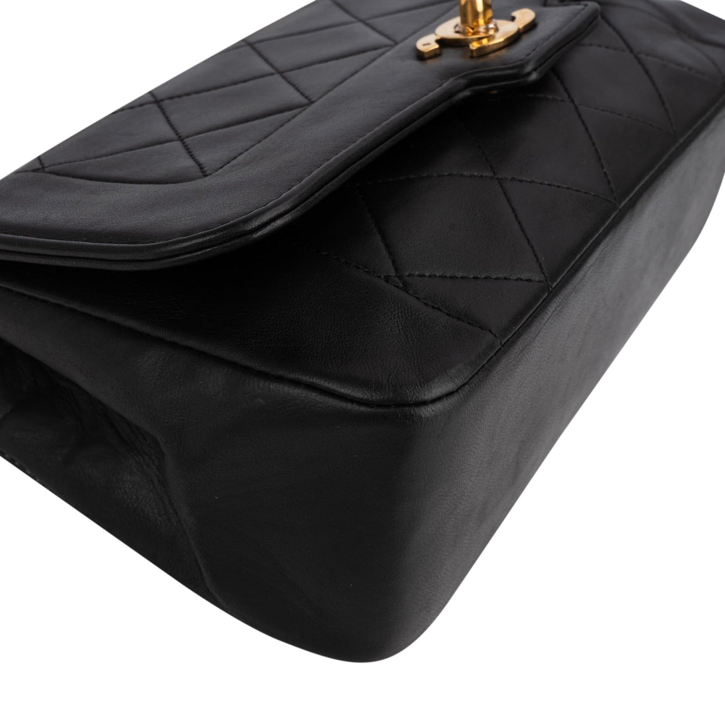Chanel Quilted Lambskin 24K Gold Single Flap Crossbody Bag