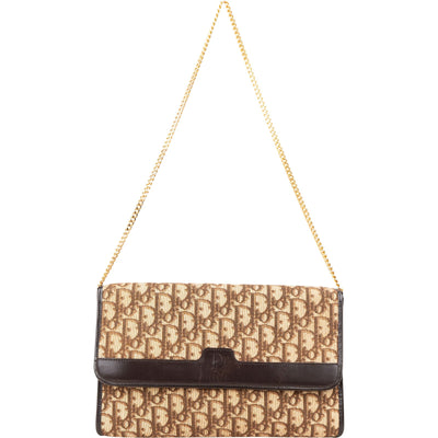 Christian Dior Monogram Oblique Canvas Vintage Chain Shoulder Bag
