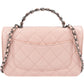 Chanel Pink Quilted Lambskin Crystal Top Handle Wallet On Chain Crossbody Bag