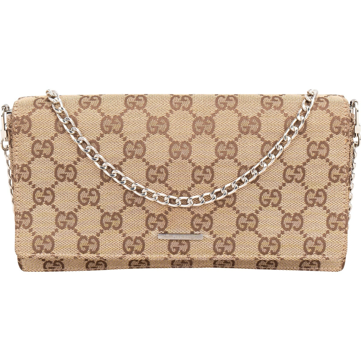 Gucci Monogram GG Canvas Small Pochette Accessoires Chain Crossbody Bag