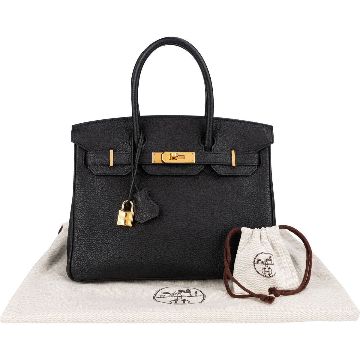 Hermès Noir Togo Leather Gold Birkin 30 Handbag (2015)