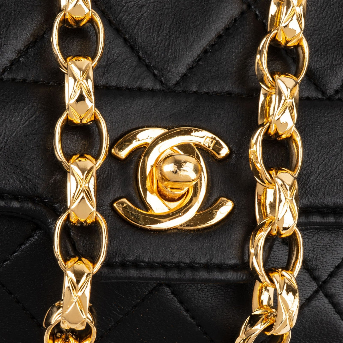 Chanel Quilted Lambskin 24K Gold Small Diana Single Flap Crossbody Bag
