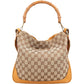 Gucci Monogram GG Canvas Bamboo Handle Shoulder Handbag