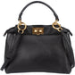 Fendi Black Leather Mini Peekaboo Handbag