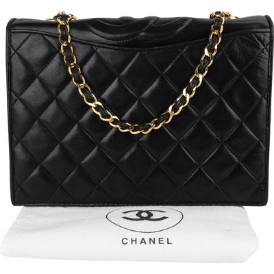 Chanel Quilted Lambskin CC Single Flap Shoulder Bag