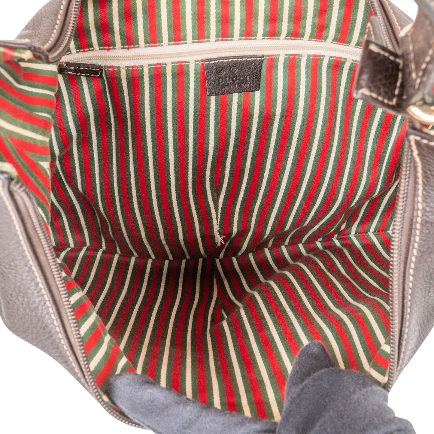 Gucci Pebbled Leather Interlocking G Hobo Shoulder Bag
