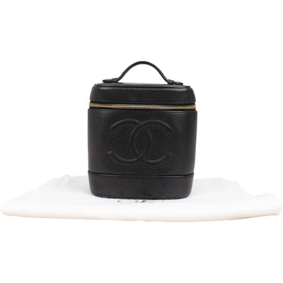 Chanel Caviar Leather CC Vanity Case Handbag