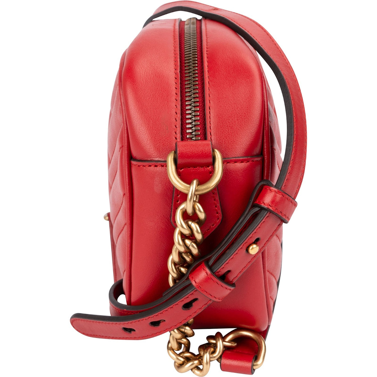 Gucci GG Marmont Medium aus Chevron-Leder – Ansicht 5