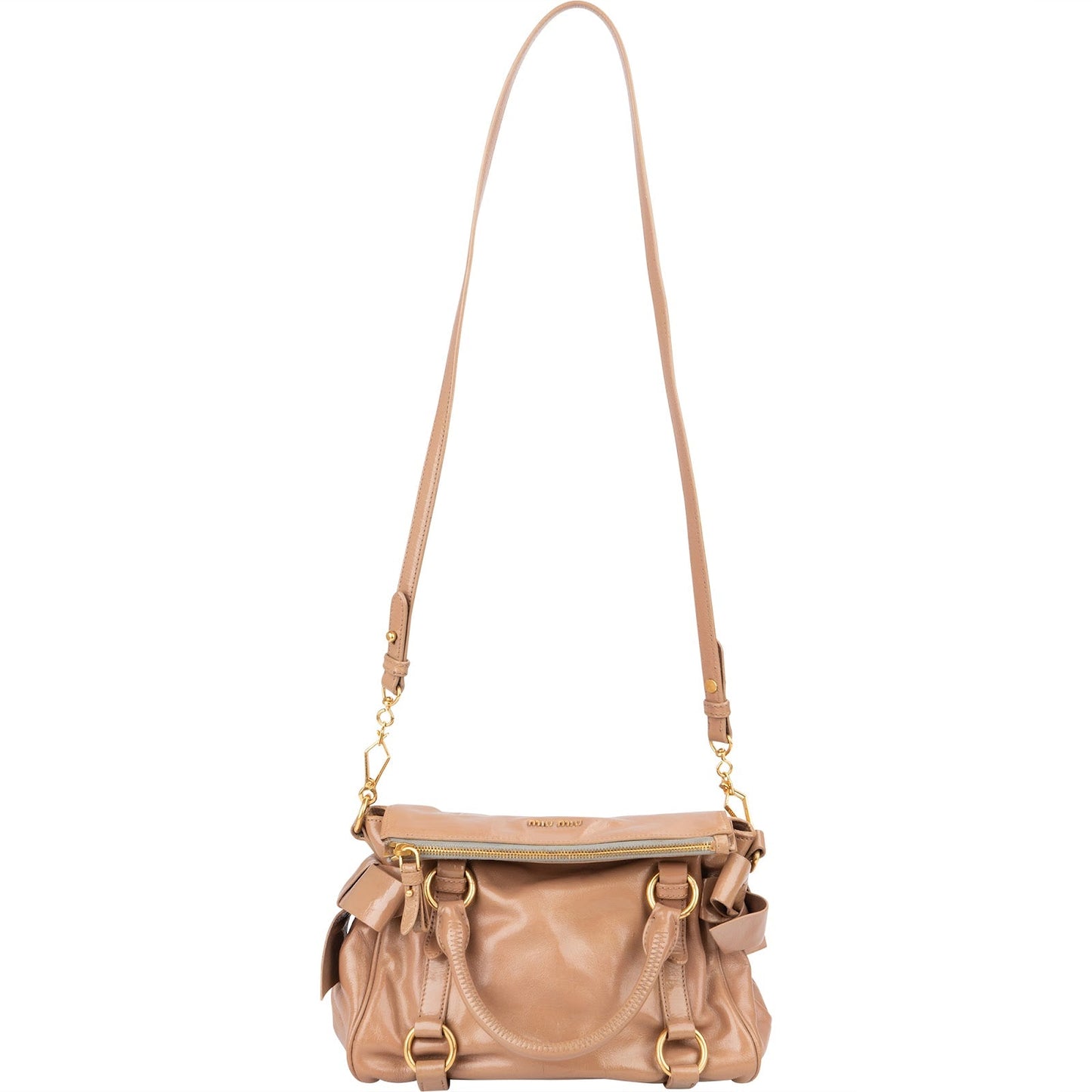 Miu Miu Vitello Lux Leather Bow Handbag