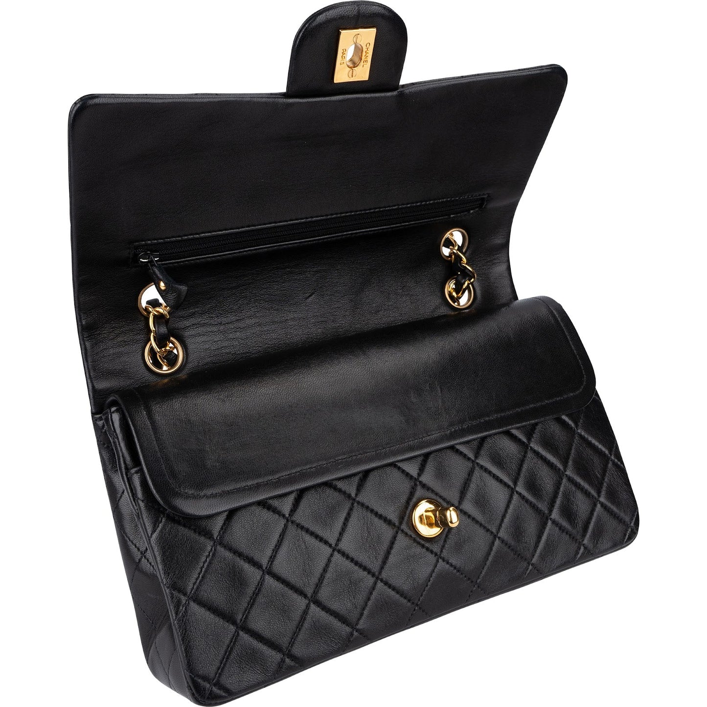 Chanel Quilted Lambskin 24K Gold Medium Double Flap Shoulder Bag