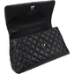 Chanel Quilted Caviar Leather Palladium Coco Handle Single Flap Handbag