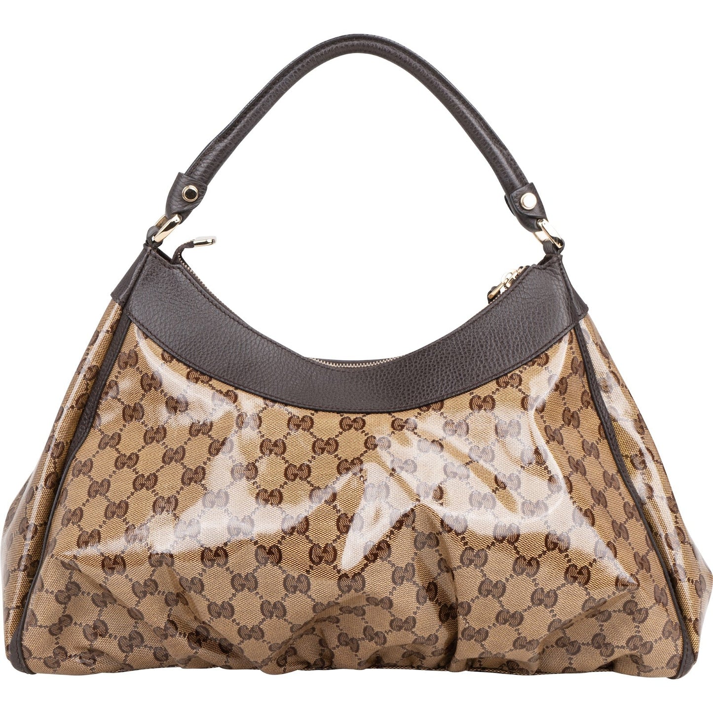 Gucci Monogram GG Crystal Abbey D-Ring Hobo Shoulder Bag
