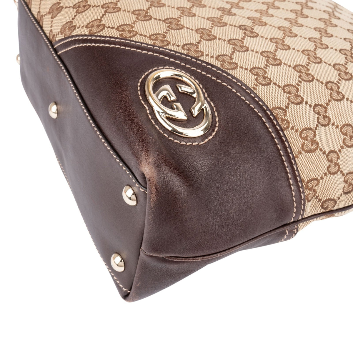 Gucci Monogram GG Canvas D-Ring Interlocking GG Tote Shoulder Bag