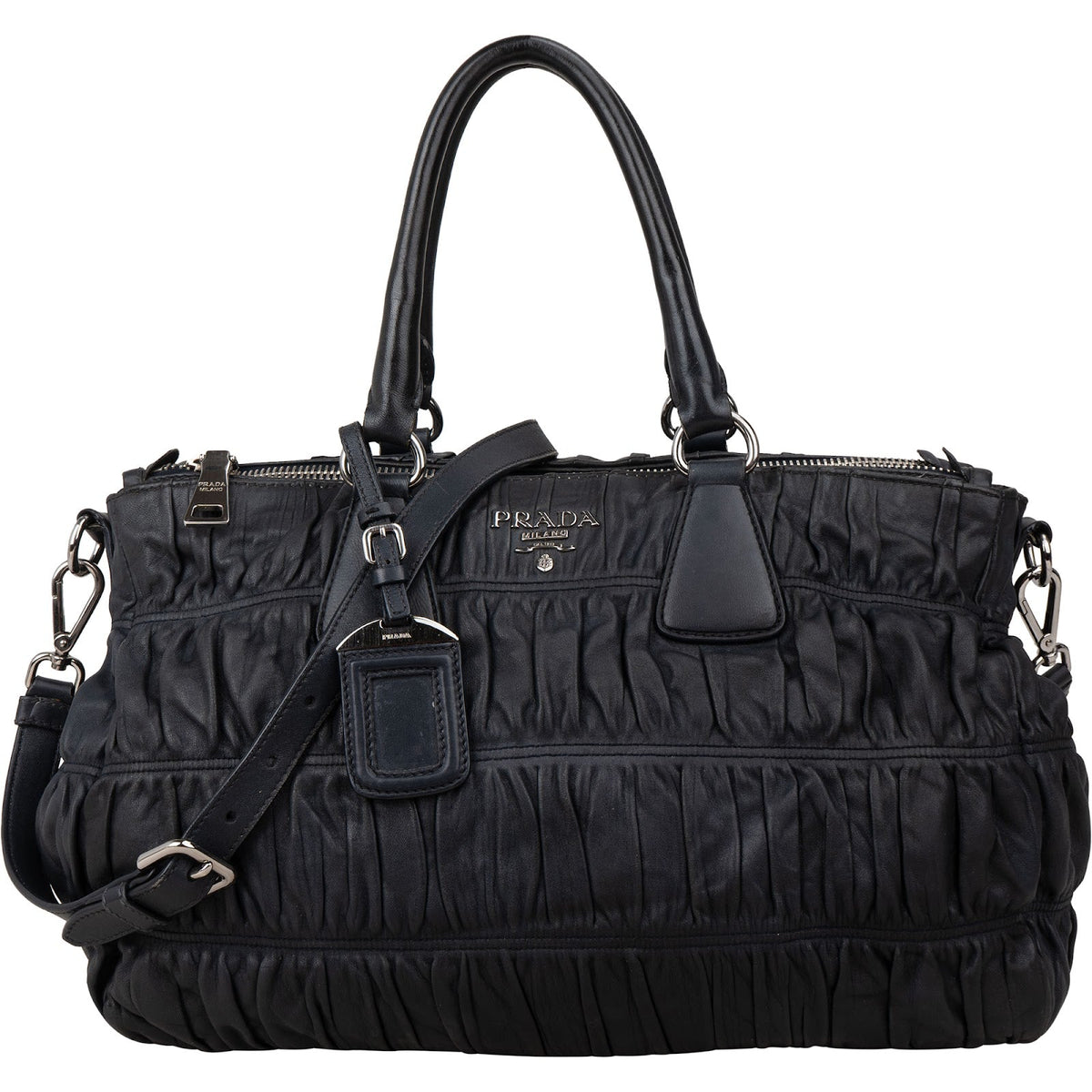 Prada Quiilted Nappa Leather Gaufre Satchel Handbag
