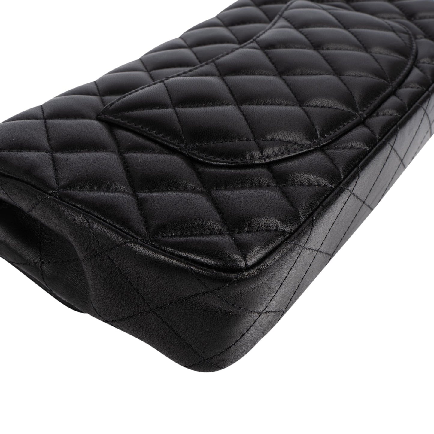 Chanel Quilted Lambskin East West Single Flap Shoulder Bag
