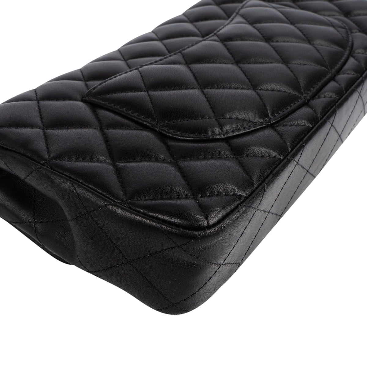 Chanel Quilted Lambskin East West Single Flap Shoulder Bag